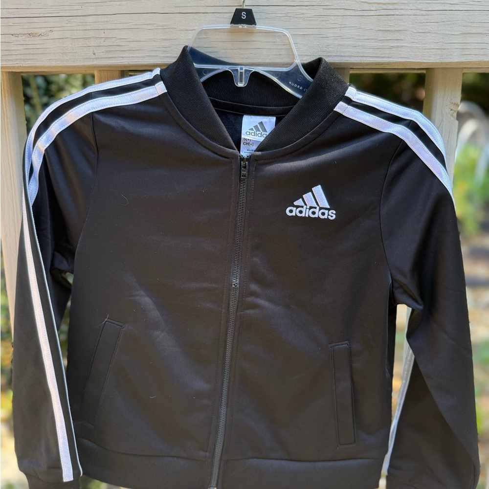 Girls S(7/8) Adidas Kids Black and White Track Jacket